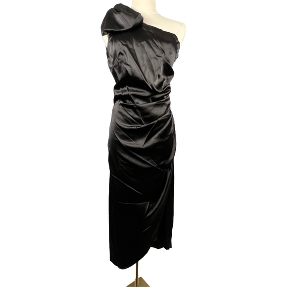 NWOT Nicole Miller Black One Shoulder Dress (4) - Picture 1 of 7